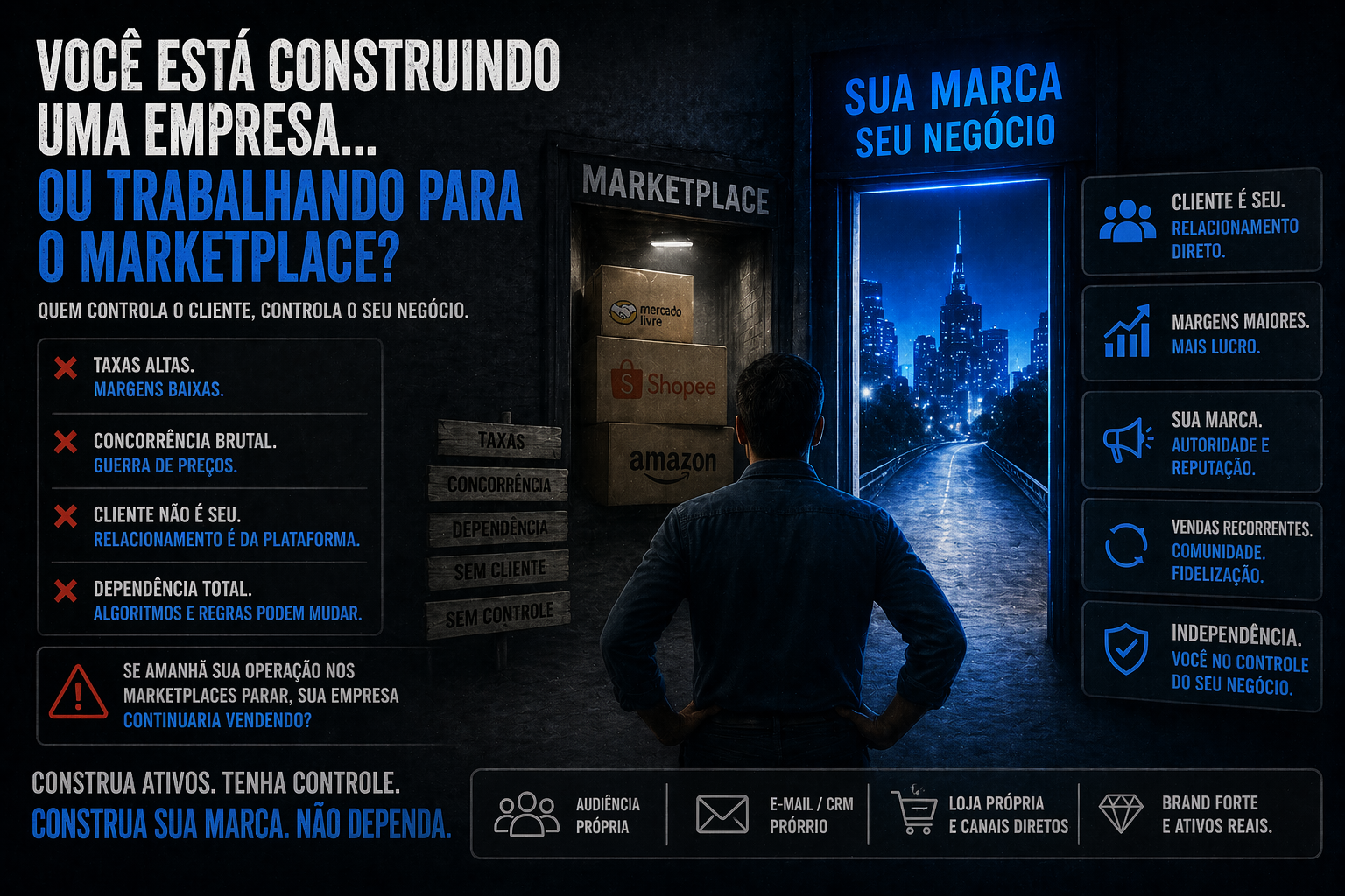 Construção de ativos próprios para reduzir dependência de marketplace